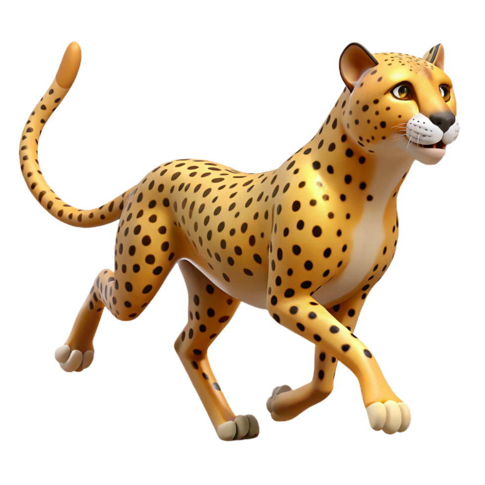 magnificent abstract A spotted cheetah, running genuine png