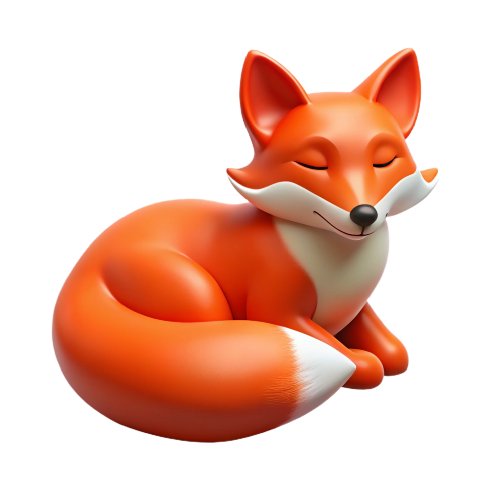stunning minimalist A resting red fox detailed png