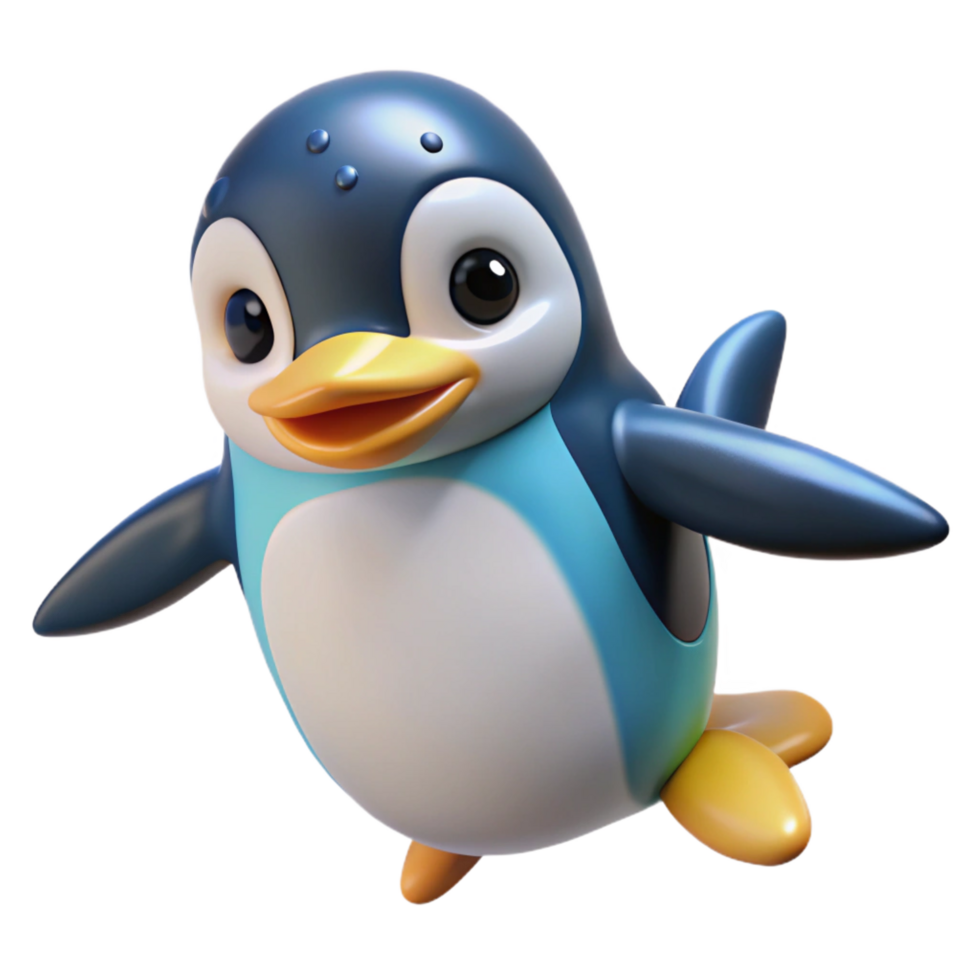 stunning contemporary A swimming penguin premium png