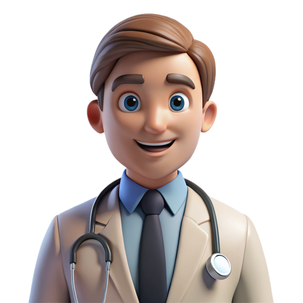 extraordinary abstract Confident male doctor with stethoscope, authentic png