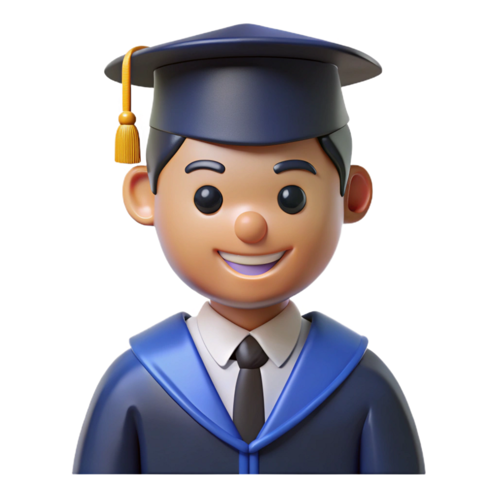 stunning vintage Graduate in a cap and gown, detailed png