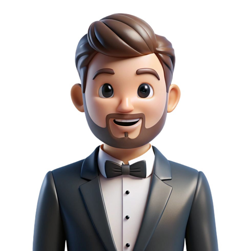 elegant rustic Groom in a tuxedo, high resolution png
