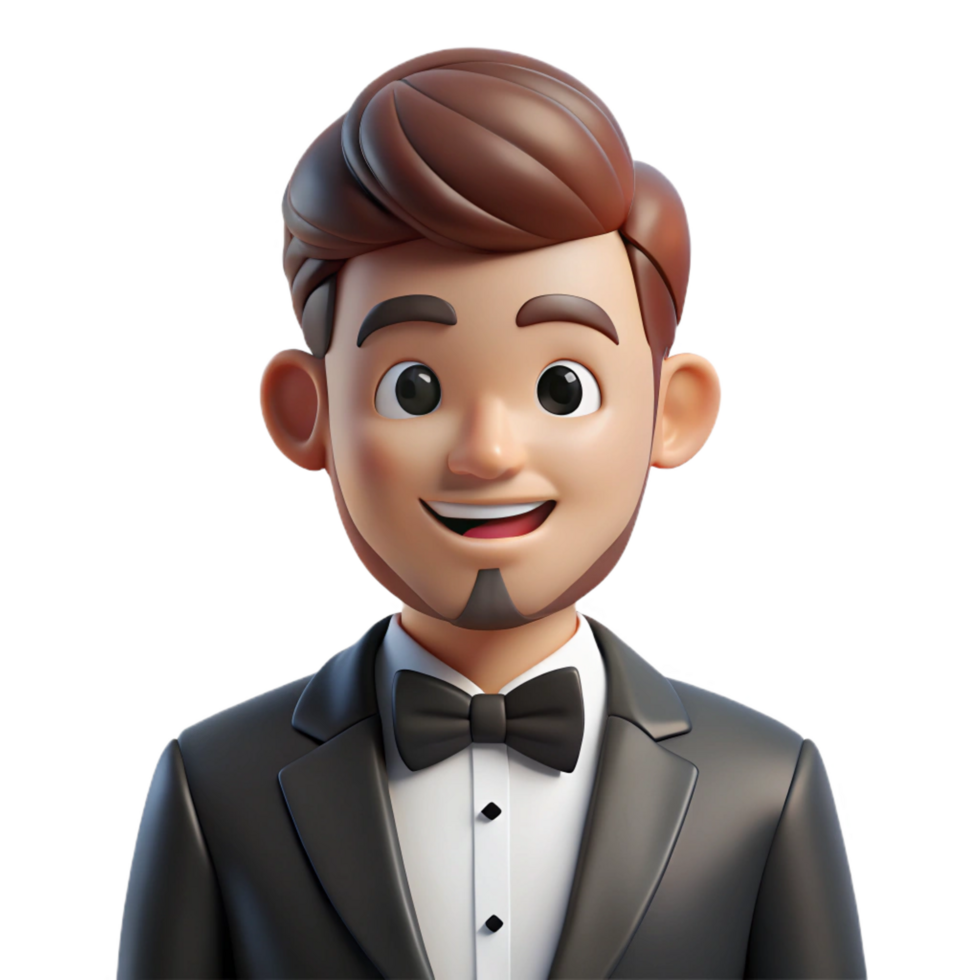 magnificent artistic Groom in a tuxedo, 4K png