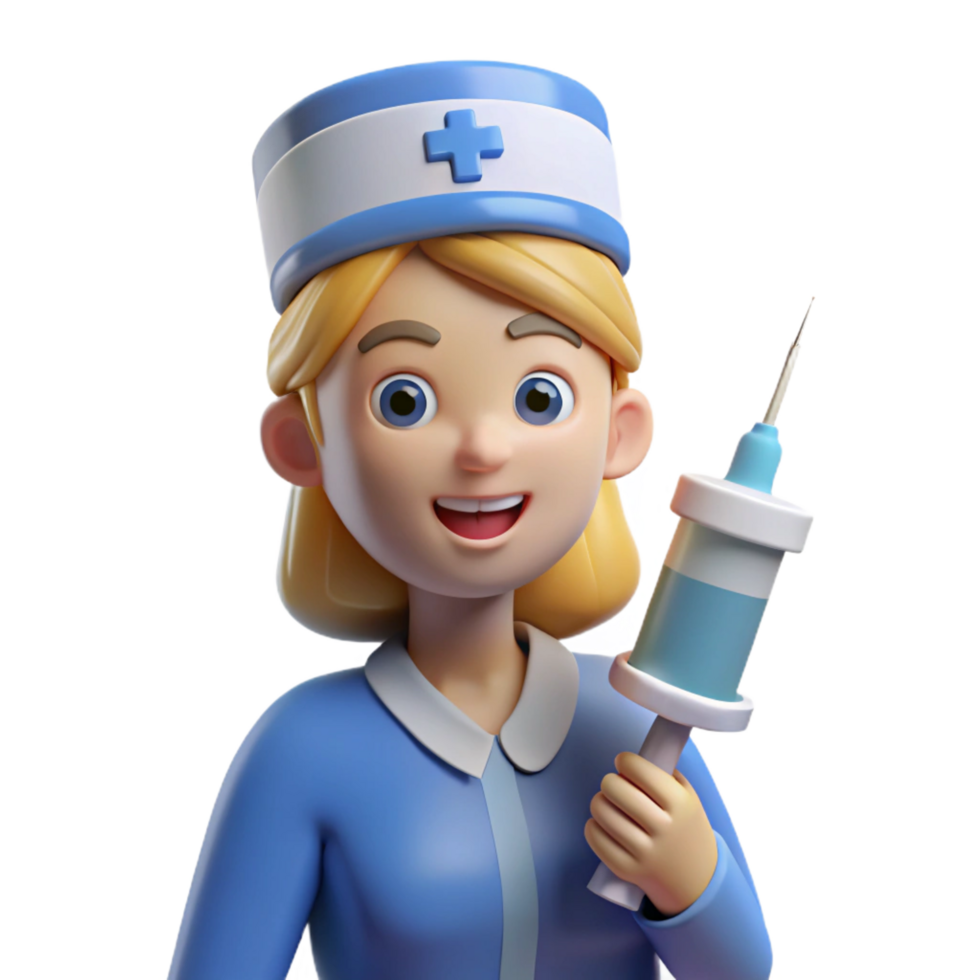 vibrant rustic Nurse with a syringe, high quality png