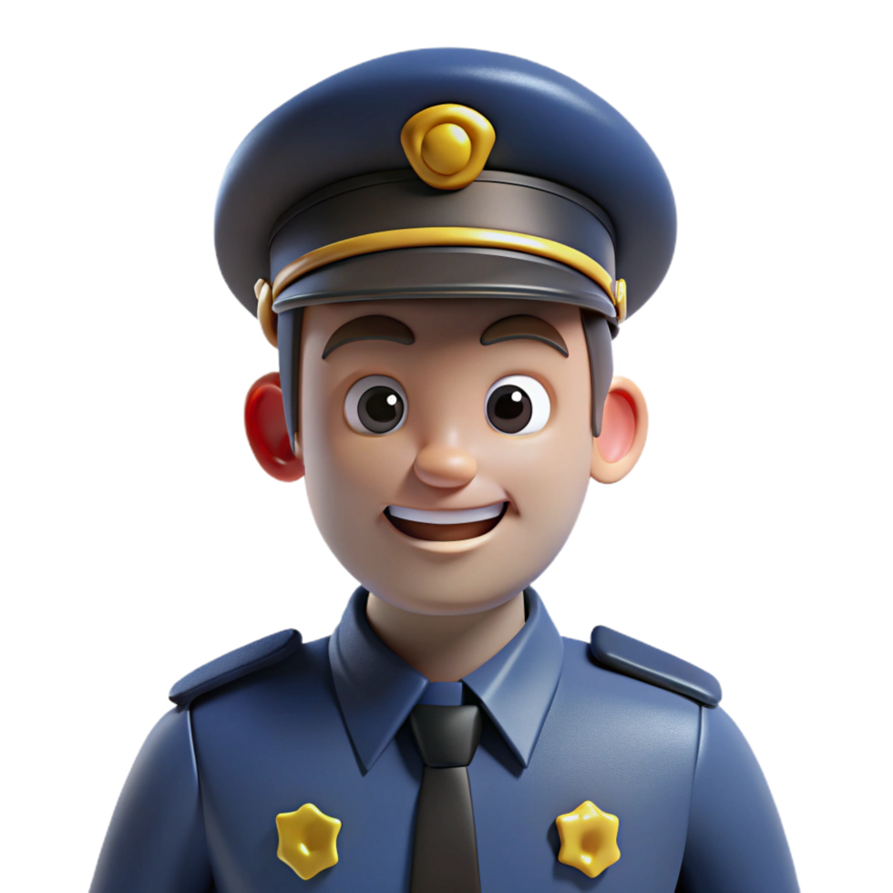 elegant contemporary Police officer in uniform, high resolution png