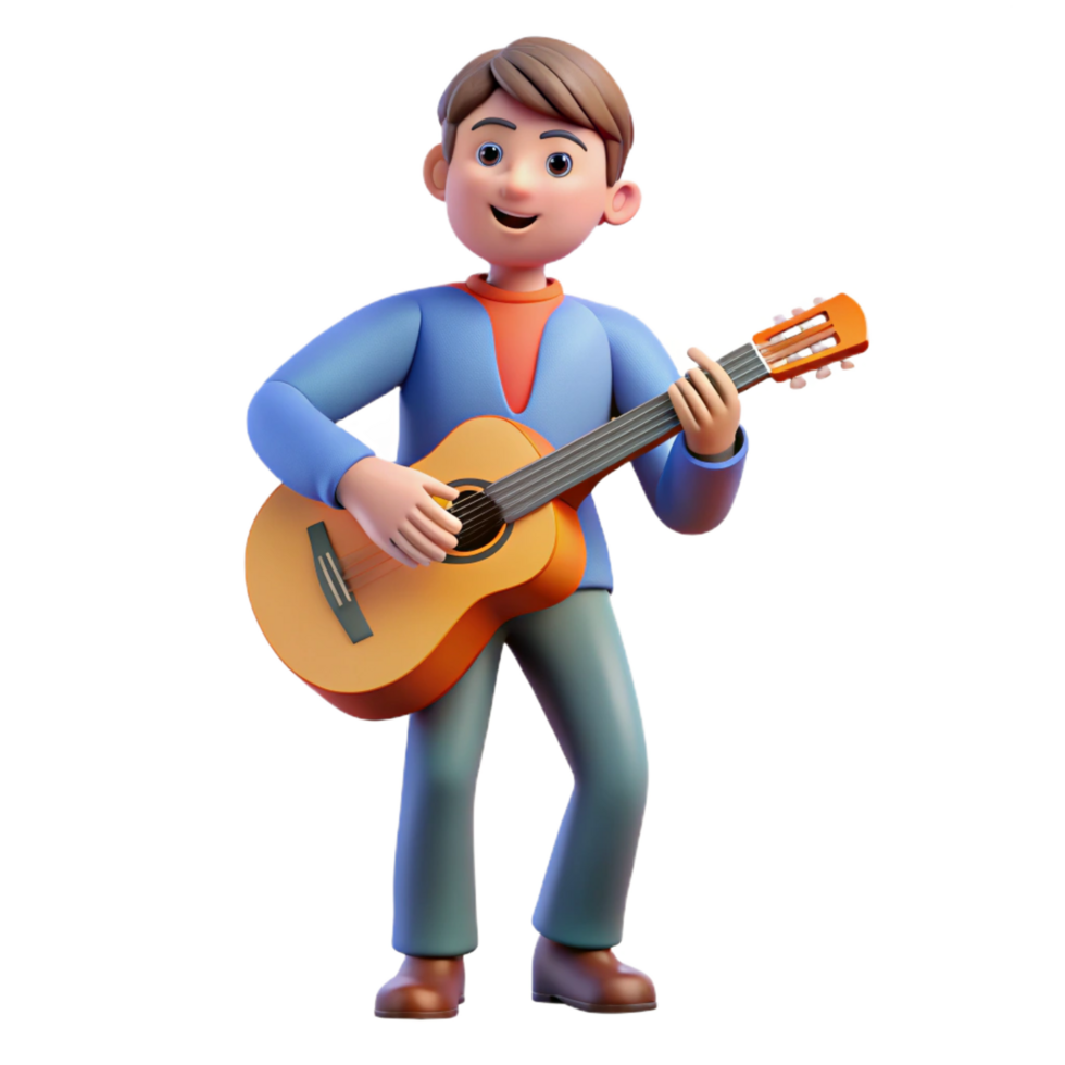 magnificent traditional Musician playing a guitar, original png