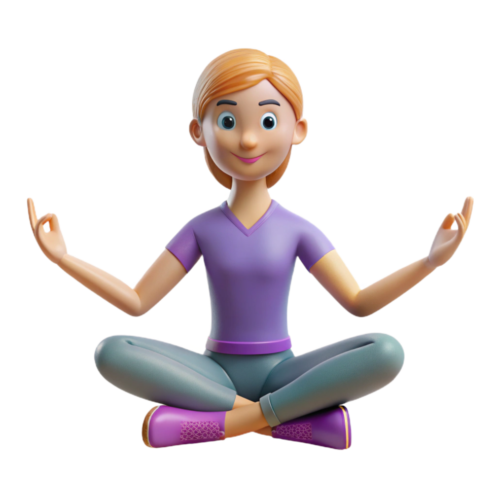serene creative Yoga instructor in a pose, professional png