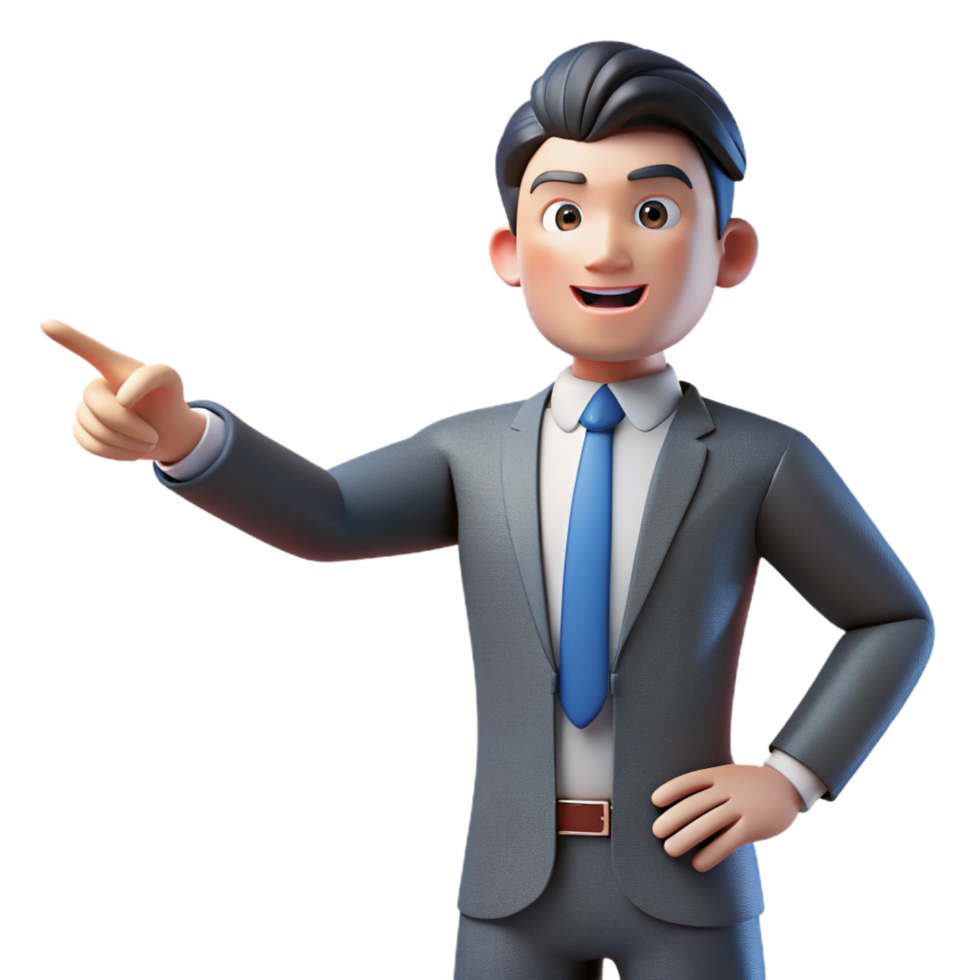 serene rustic Businessman pointing forward, authentic png