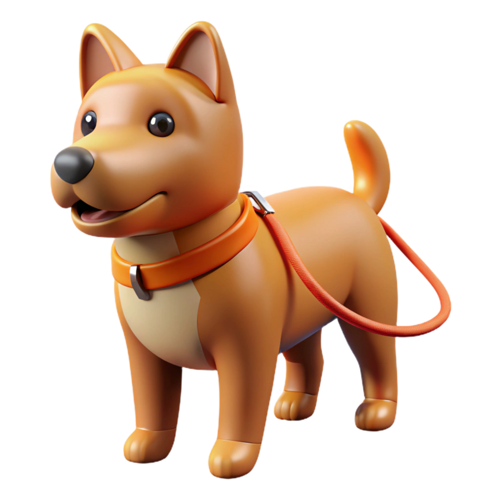 impressive artistic Dog with a leash, professional png