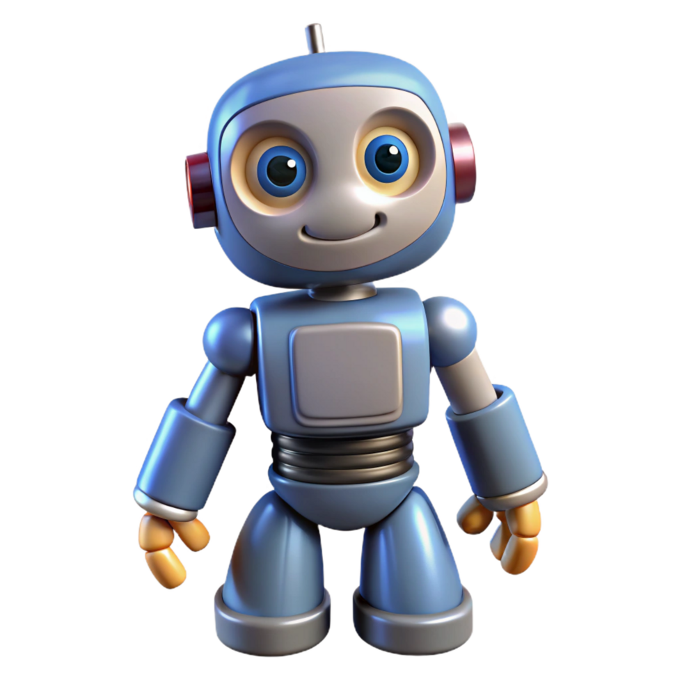 dramatic artistic Cartoon robot, authentic png
