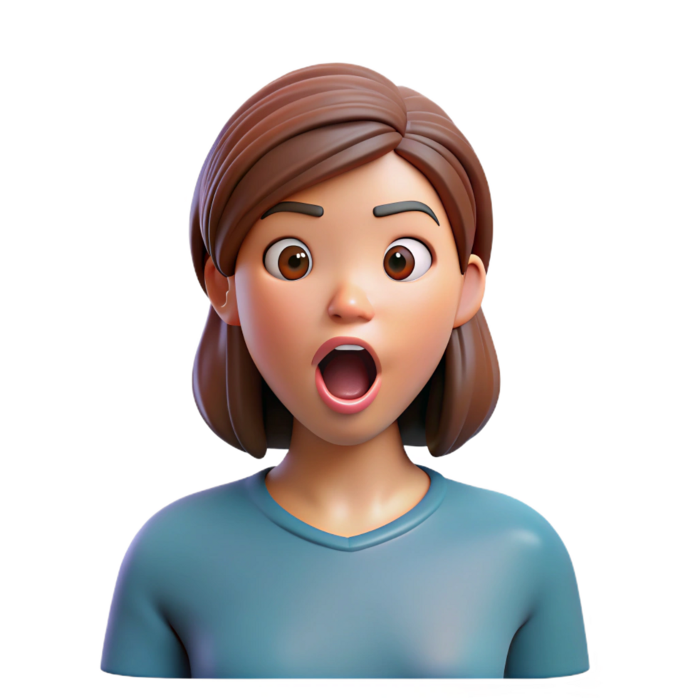 wonderful classic Surprised woman with open mouth, authentic png