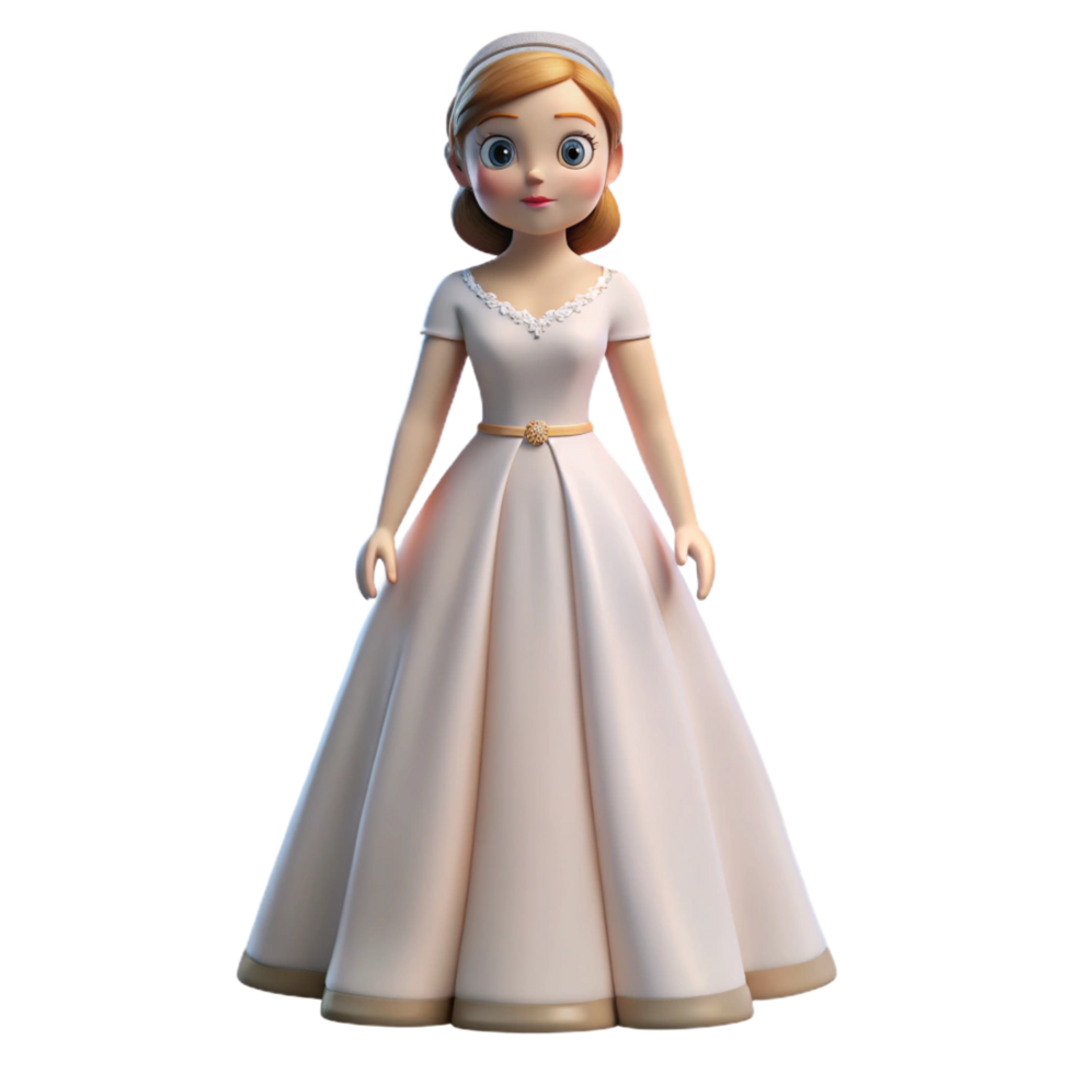 elegant minimalist Bride in white wedding dress, high quality png