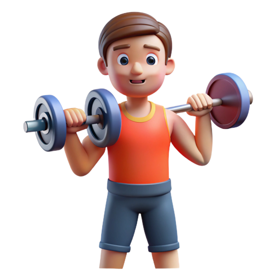 wonderful artistic Man lifting weights, premium png