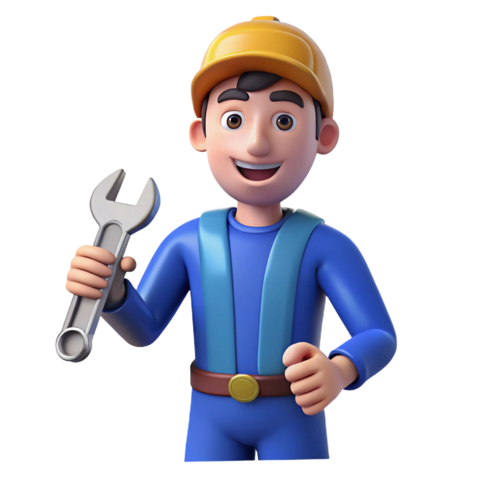 extraordinary classic Mechanic holding a wrench, original png
