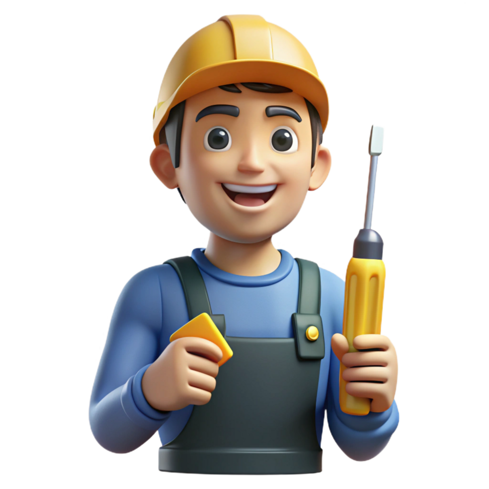 stunning creative Electrician with screwdriver, high resolution png