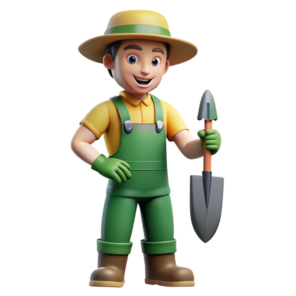 magnificent abstract Gardener with trowel, premium png