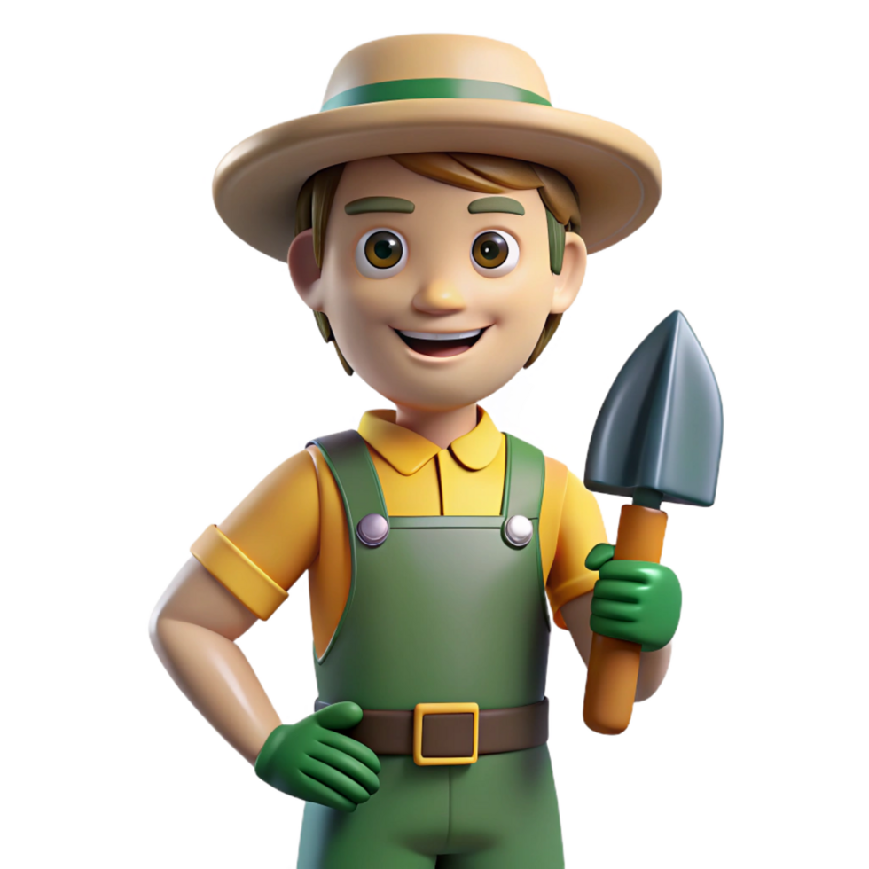 wonderful modern Gardener with trowel, original png