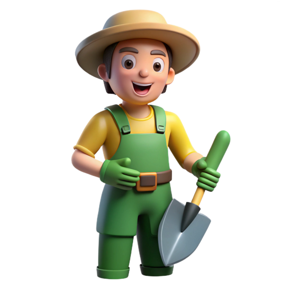 magnificent classic Gardener with trowel, high quality png
