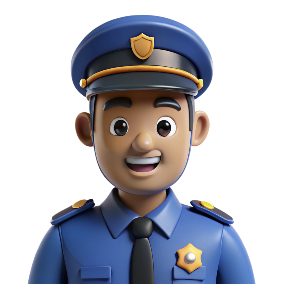 elegant artistic Police officer in uniform, premium png