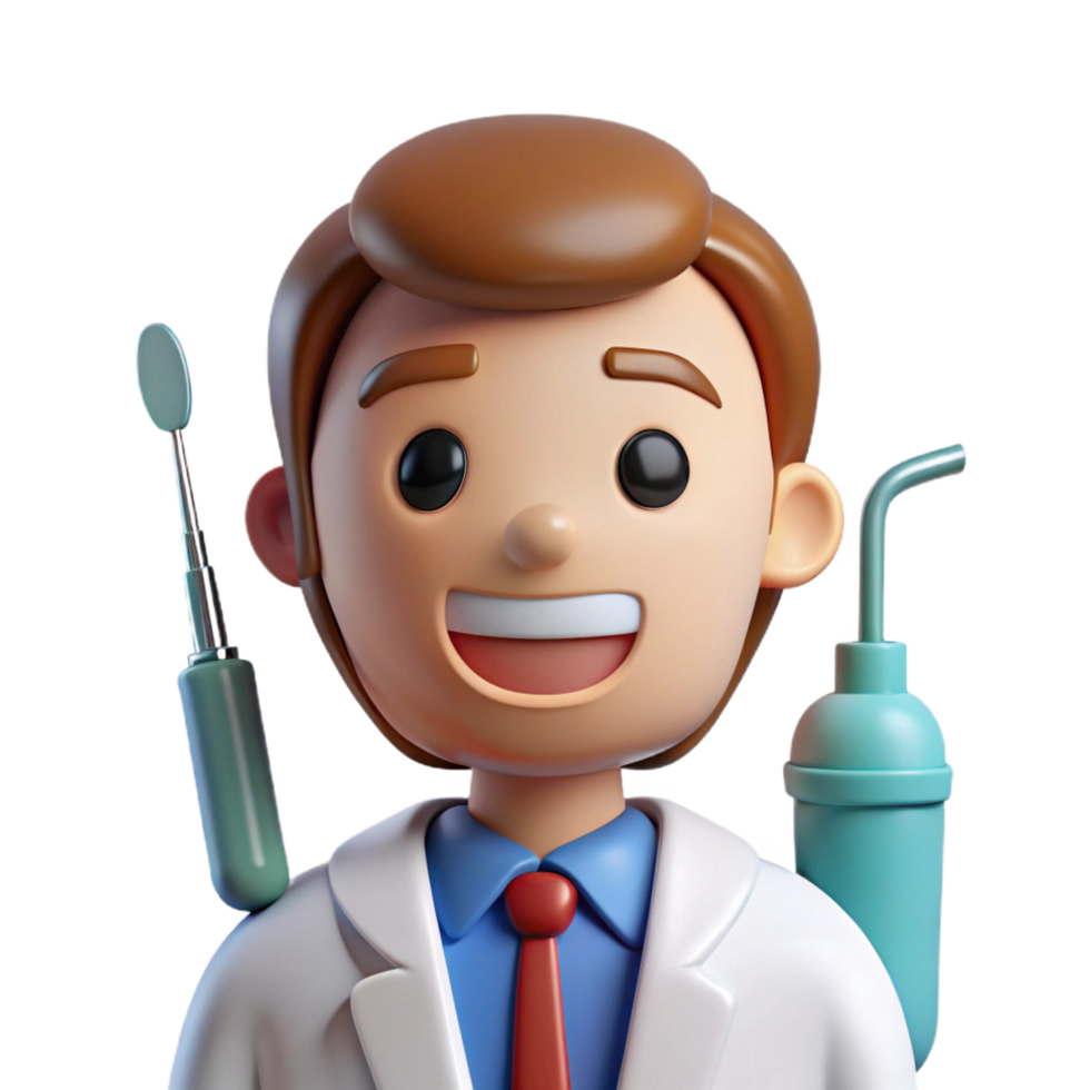 extraordinary traditional Dentist with dental tools, high quality png