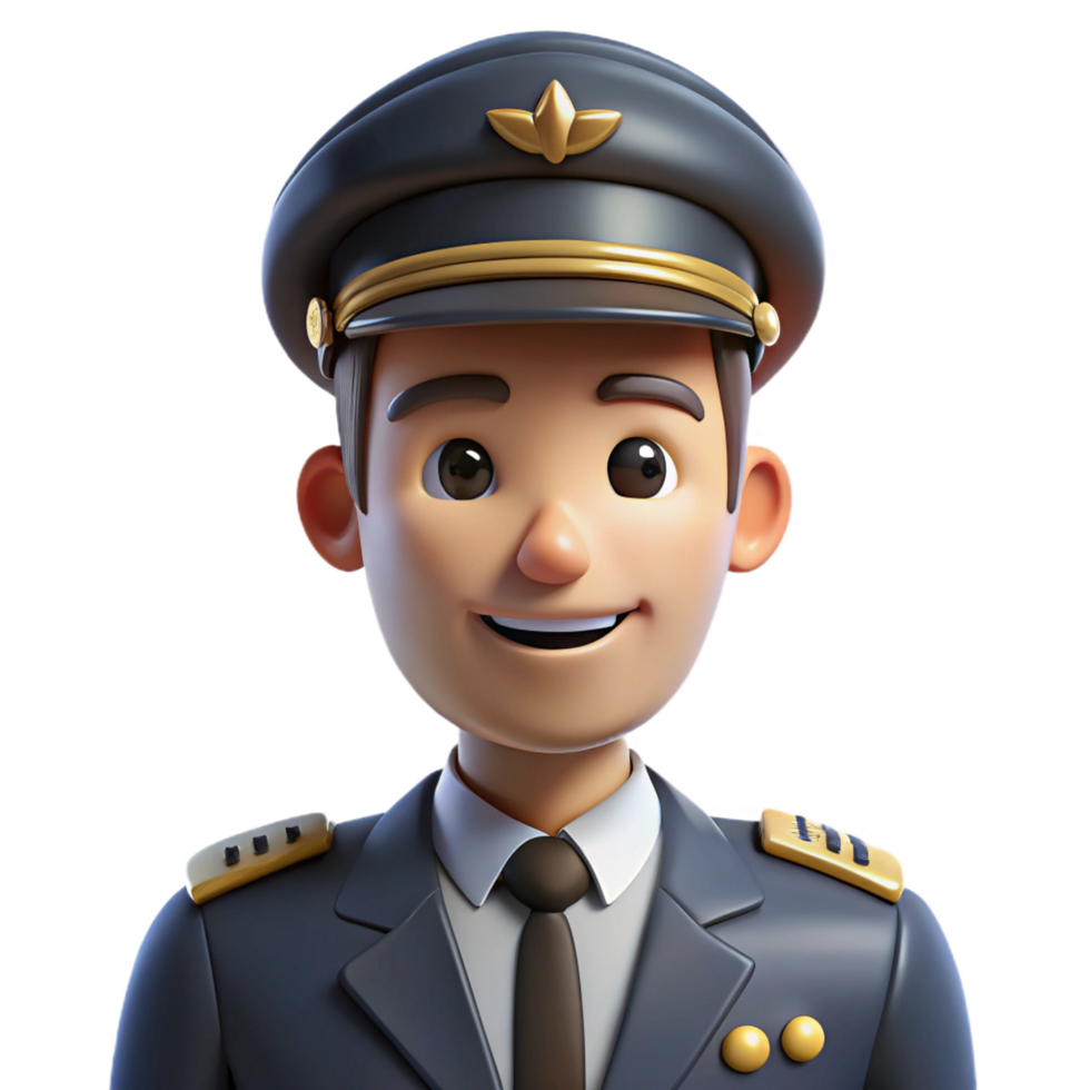 wonderful traditional Pilot in uniform, high resolution png