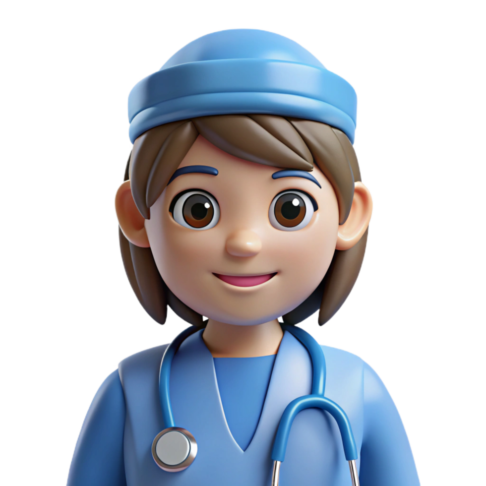 wonderful classic Nurse in uniform with stethoscope, authentic png