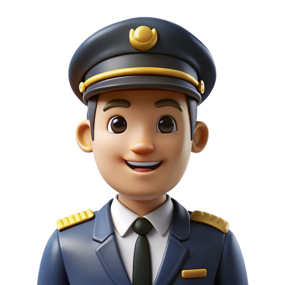 wonderful abstract Pilot in uniform, authentic png