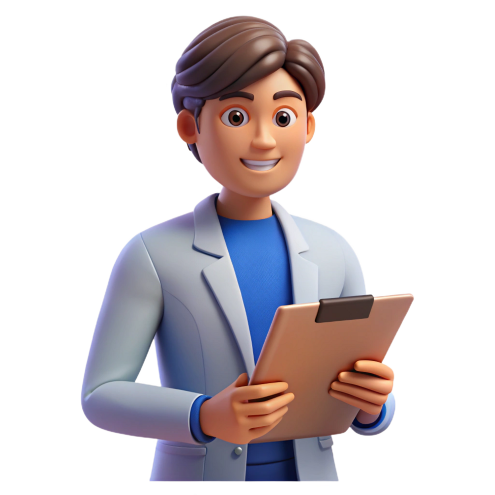 magnificent traditional Social worker with clipboard, premium png