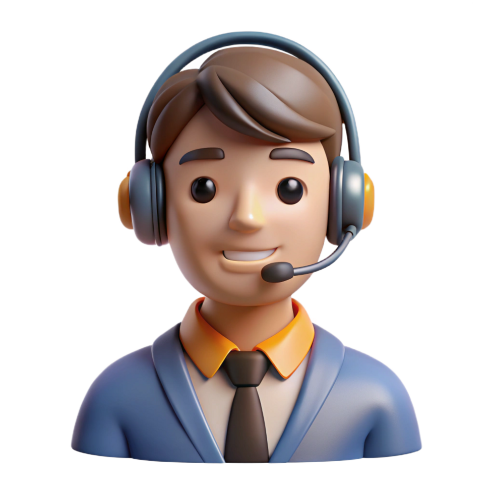 wonderful rustic Customer service representative with headset, high resolution png