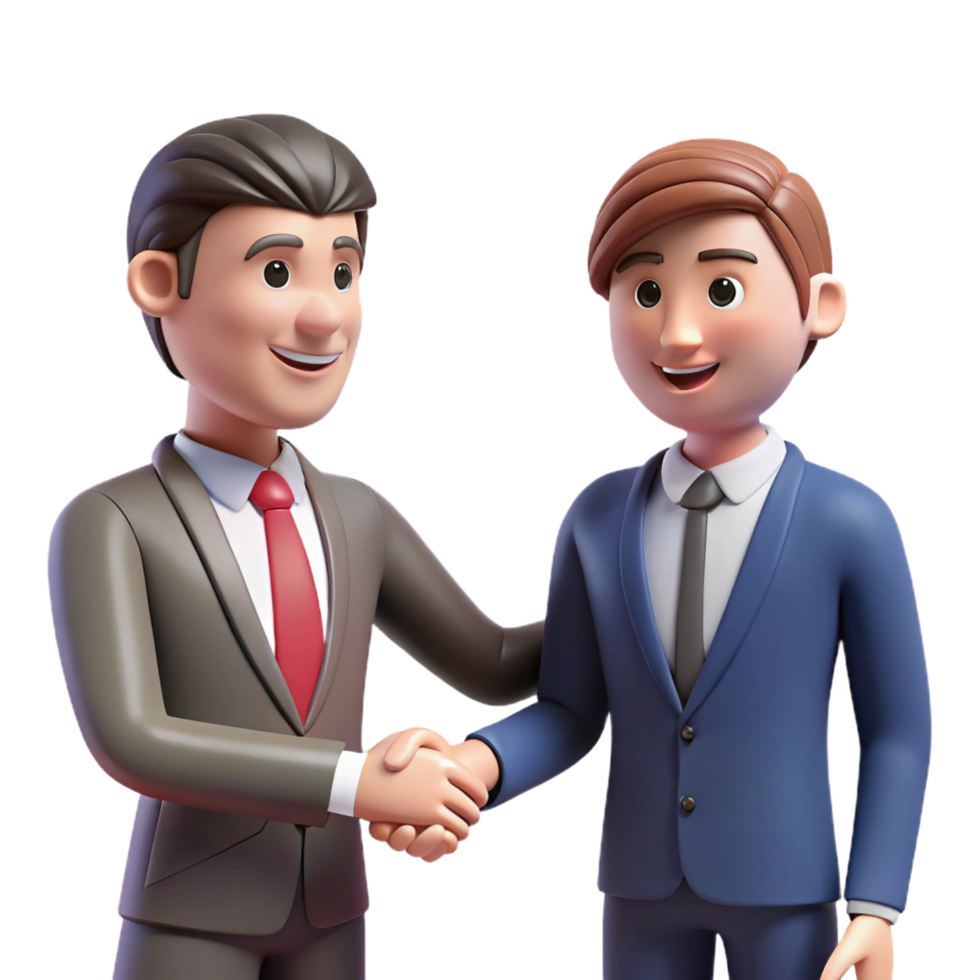 serene modern Salesperson in suit shaking hands, detailed png