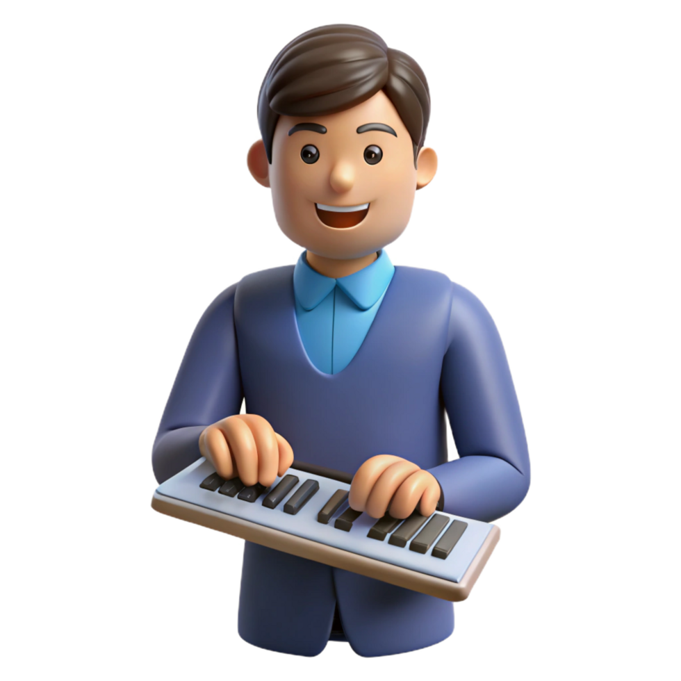 extraordinary modern Software engineer with keyboard, high quality png