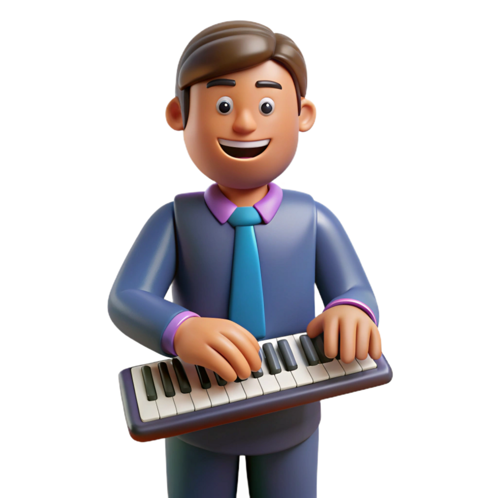 vibrant contemporary Software engineer with keyboard, high quality png
