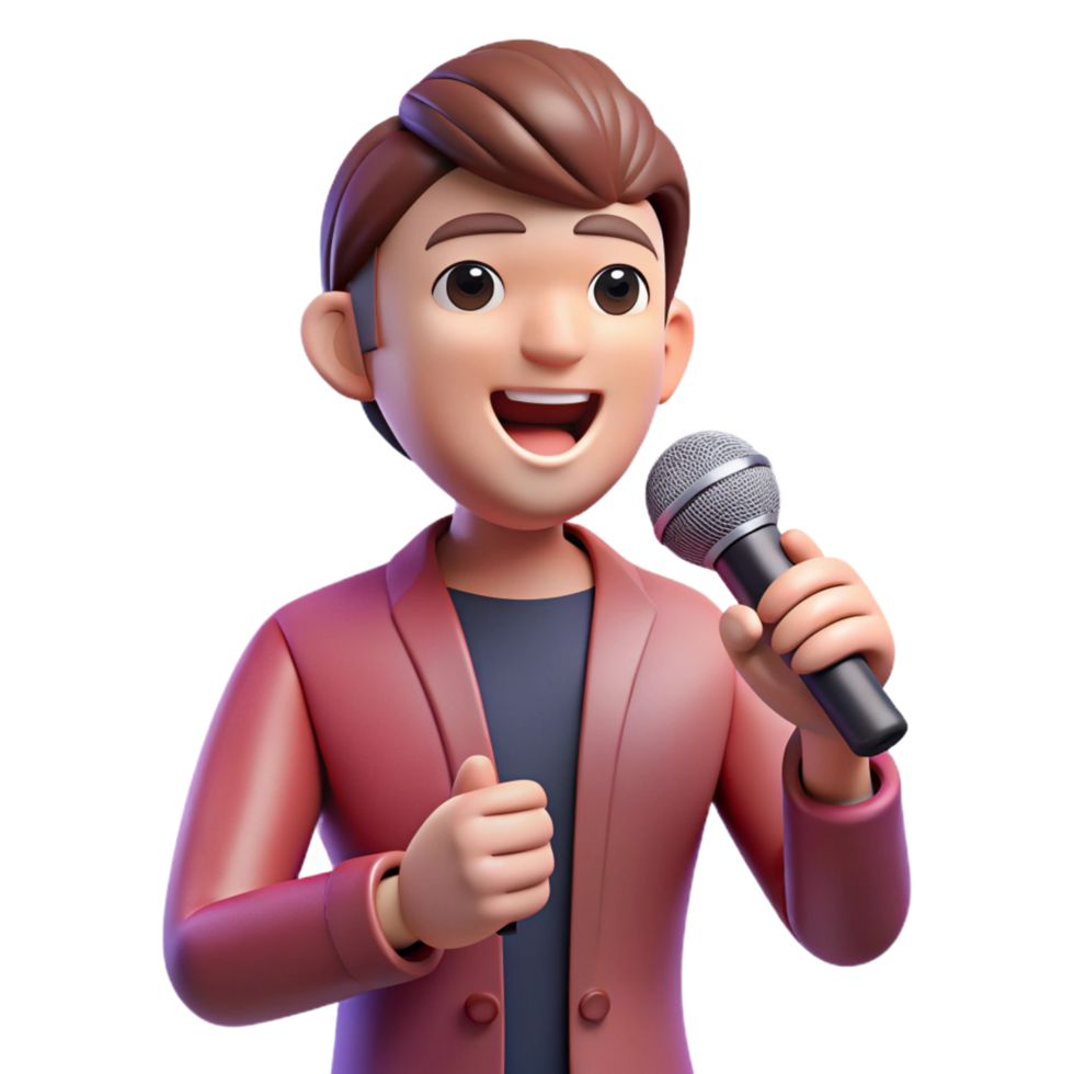 stunning vintage Singer holding microphone, premium png