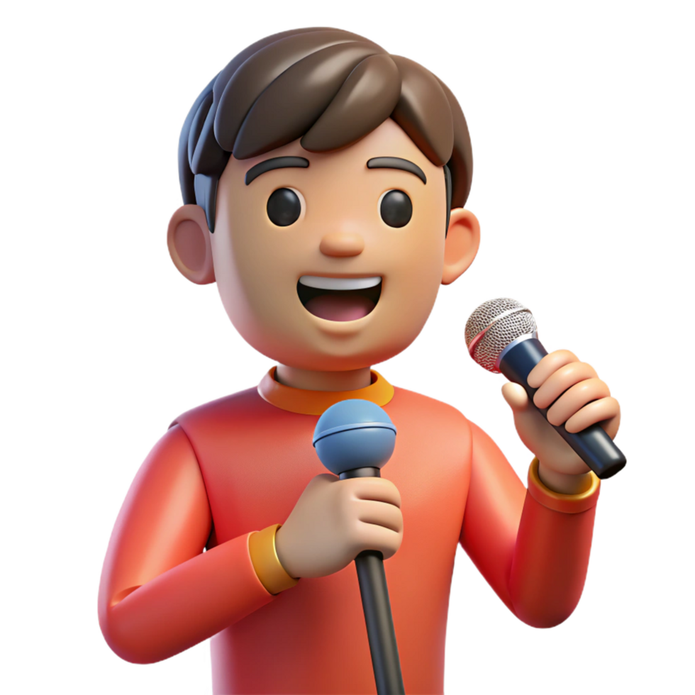 magnificent abstract Singer holding microphone, detailed png