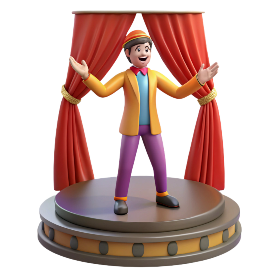 vibrant abstract Actor performing on stage, professional png
