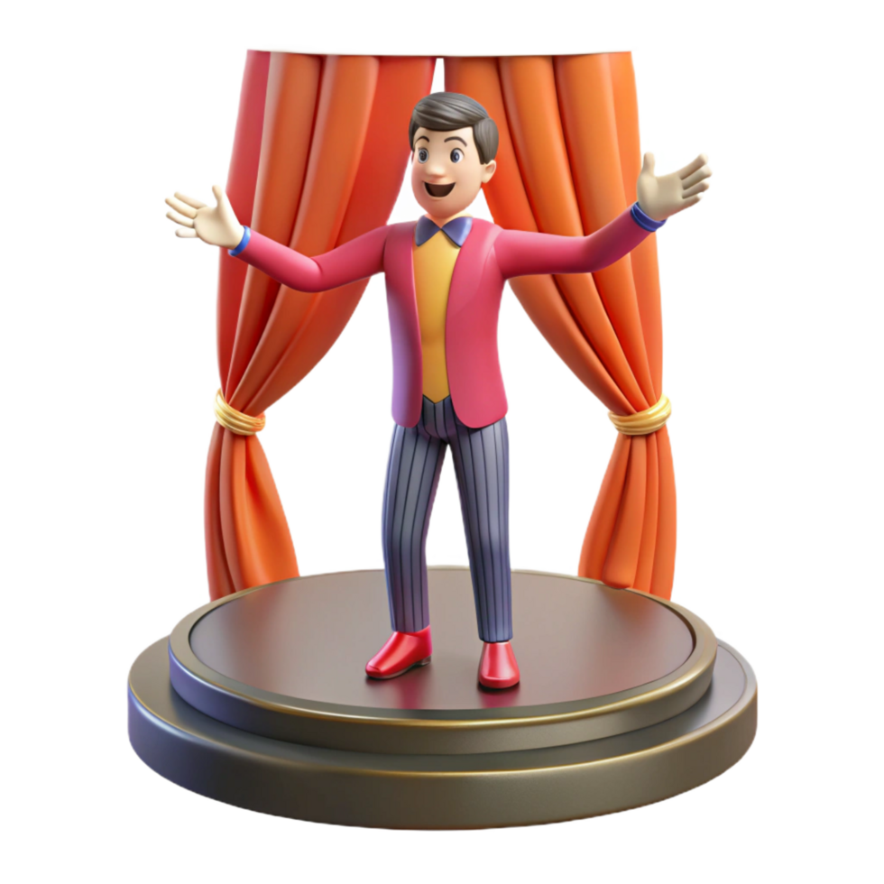 serene traditional Actor performing on stage, high quality png