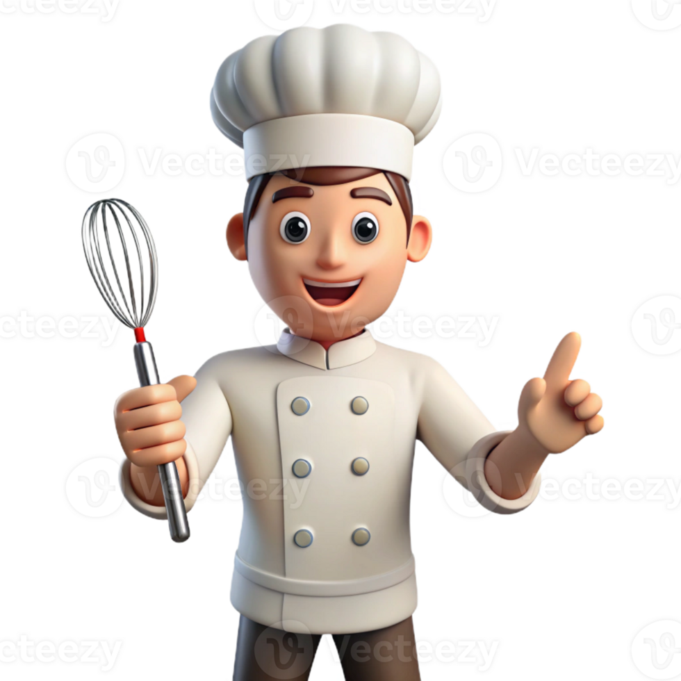 serene modern Chef holding a knife and whisk high quality png