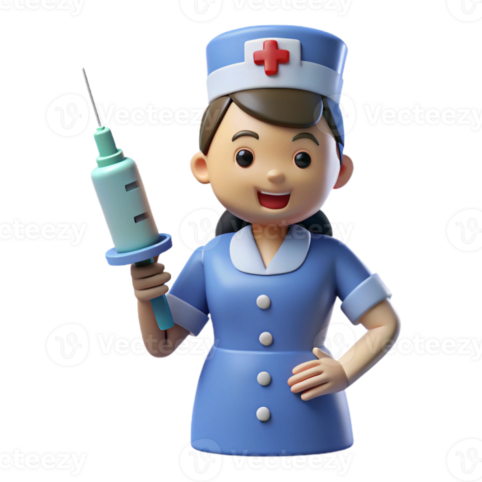 dramatic creative Nurse with a syringe premium png