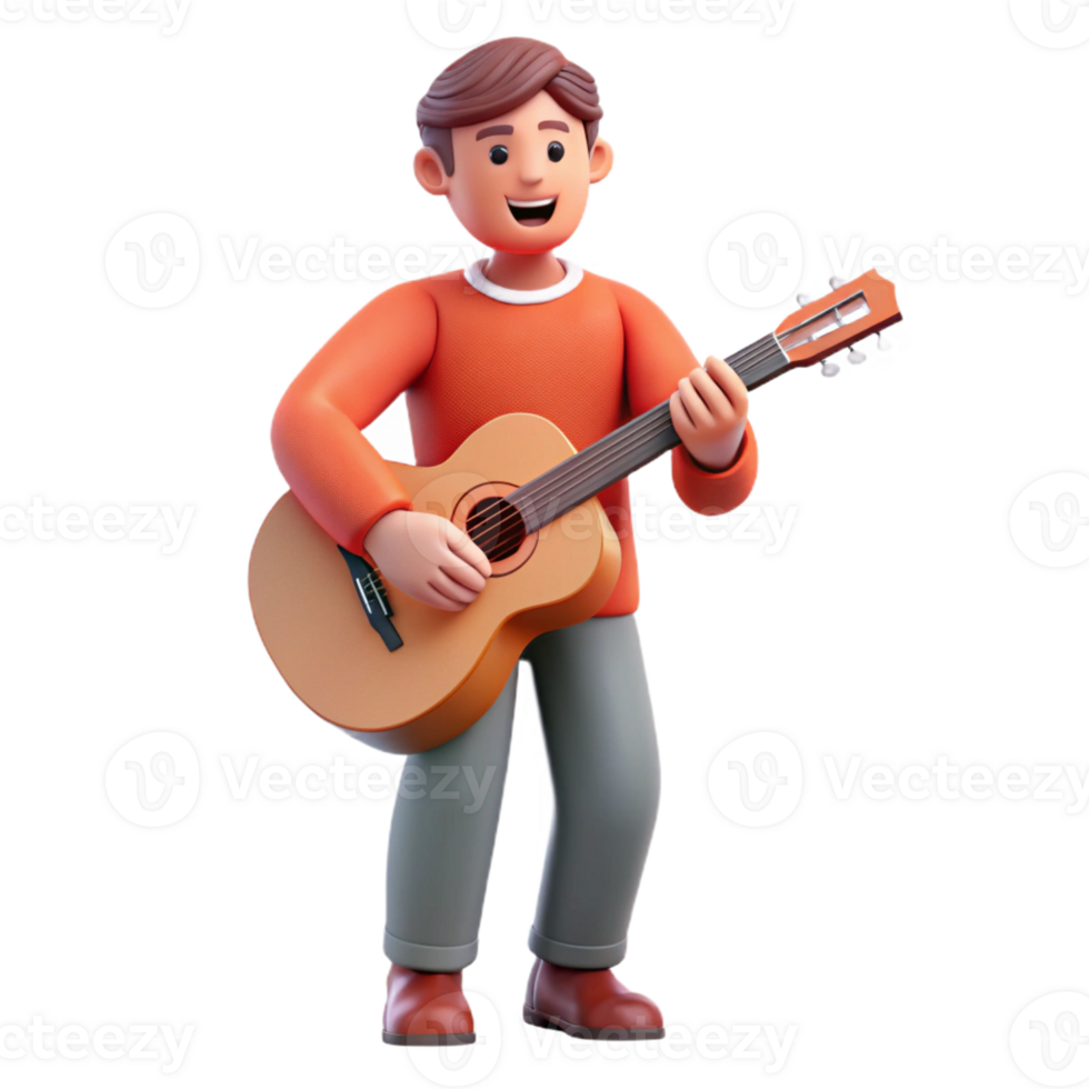 vibrant artistic Musician playing a guitar original png