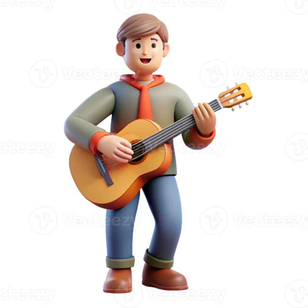 beautiful contemporary Musician playing a guitar original png