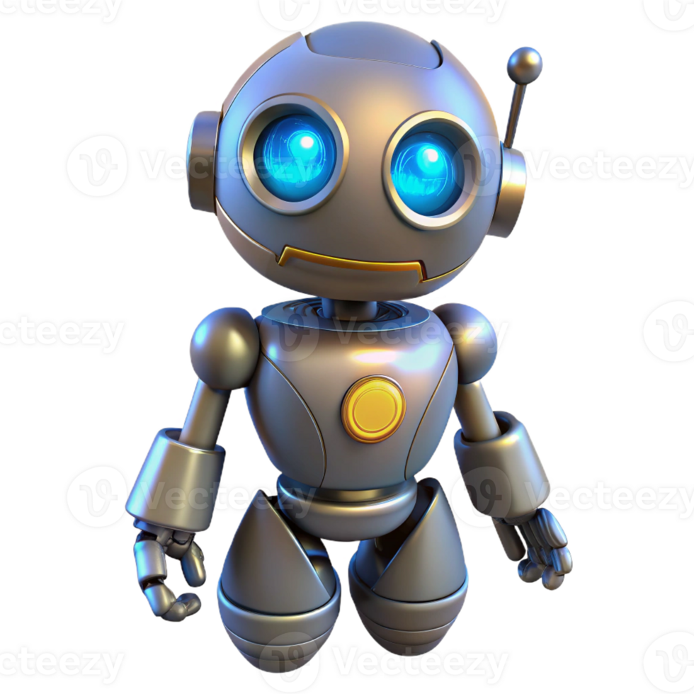 vibrant rustic Robot with glowing eyes professional png