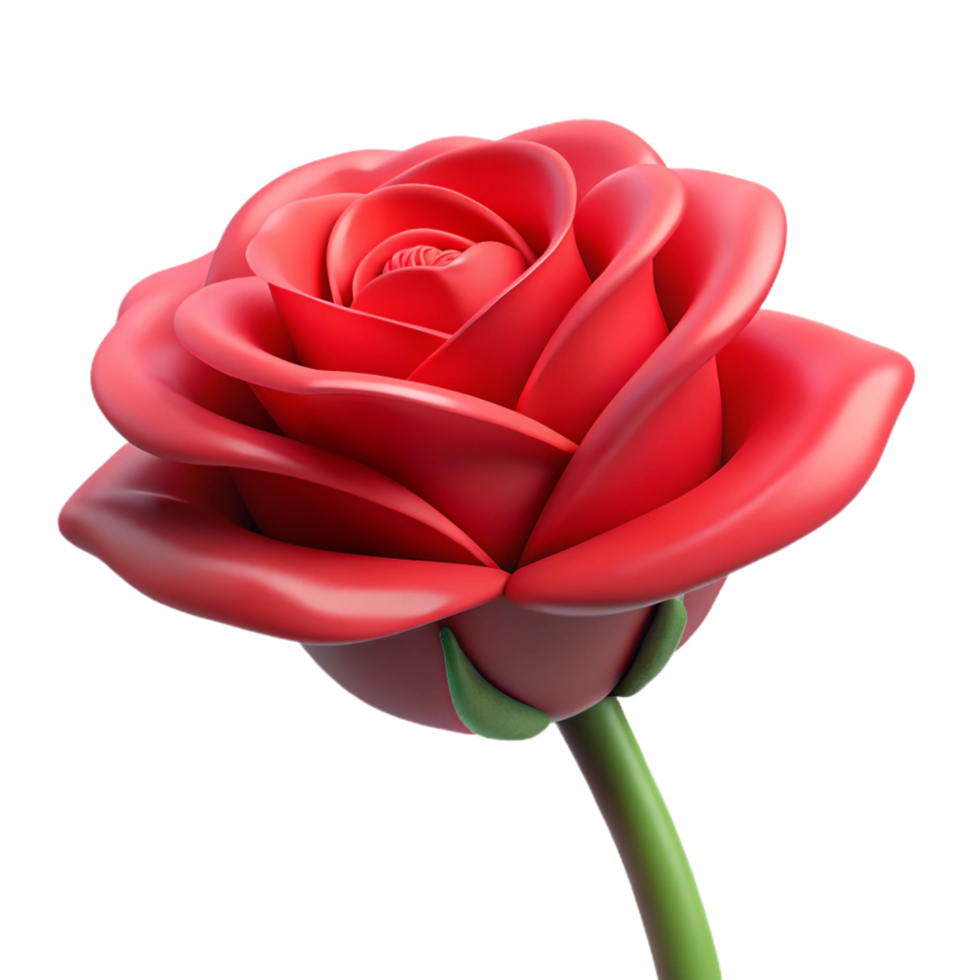 vibrant minimalist Single red rose high resolution png