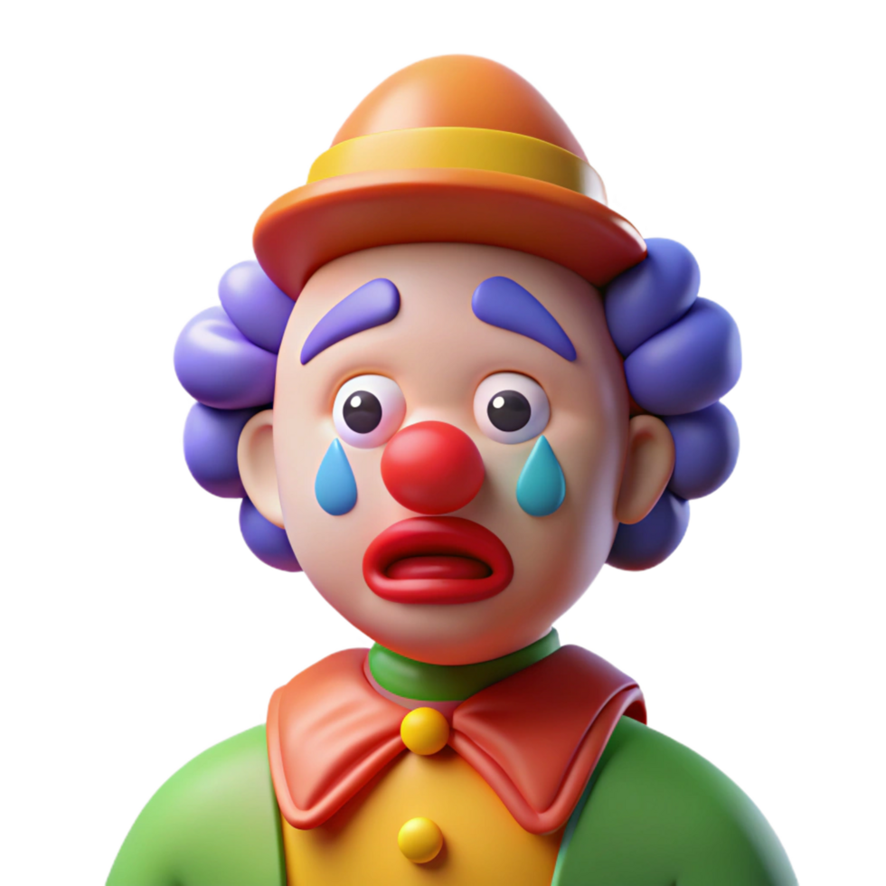magnificent creative Sad clown with colorful makeup high resolution png
