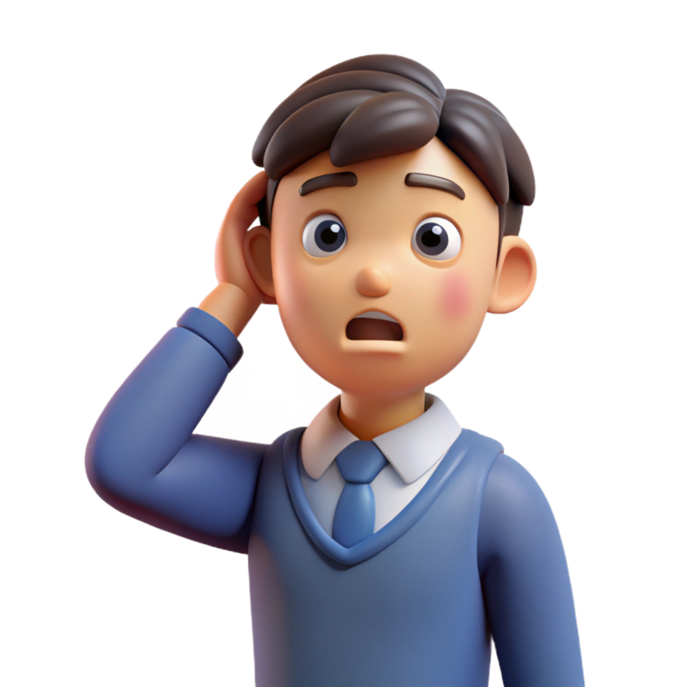 beautiful artistic Confused student scratching their head professional png