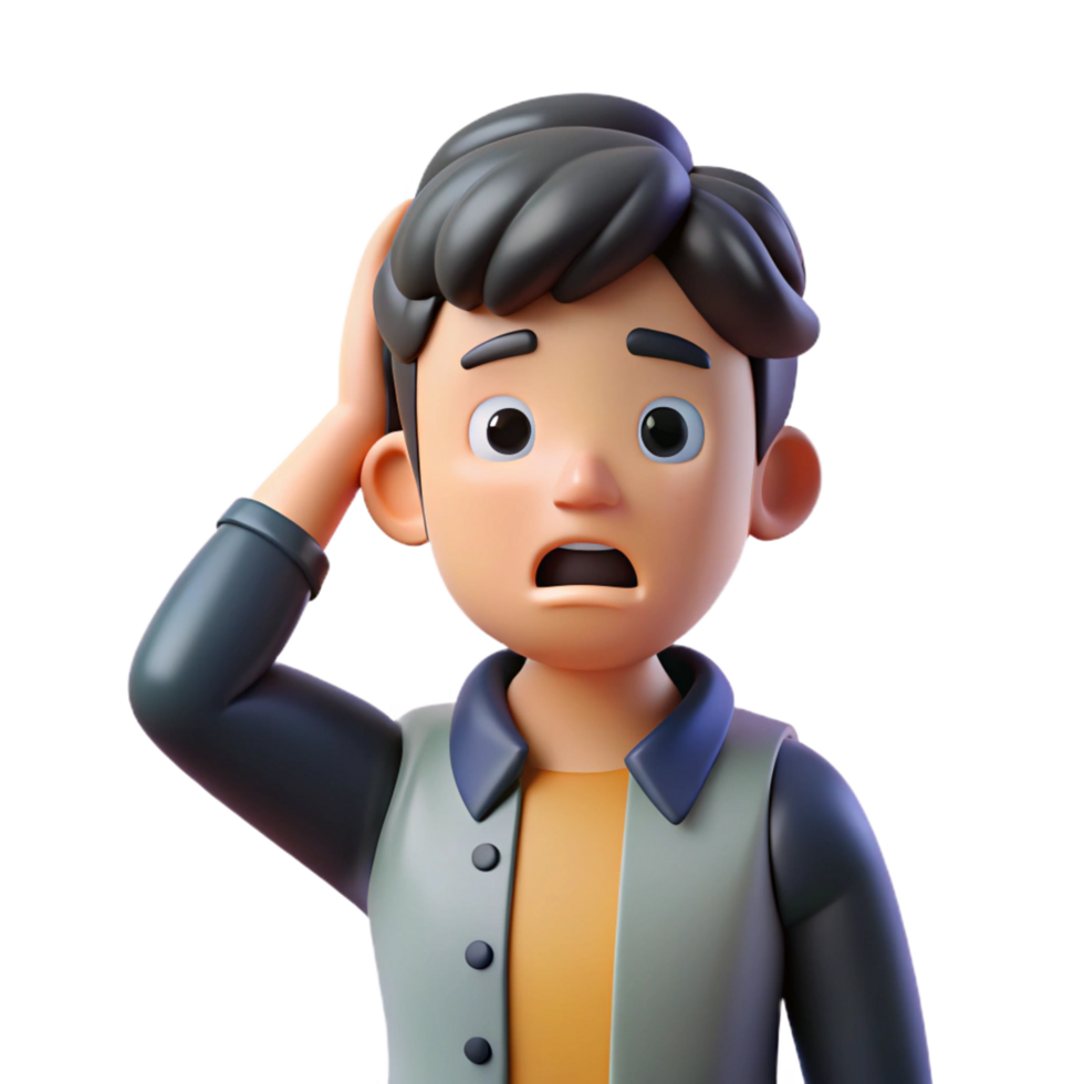 vibrant creative Confused student scratching their head genuine png