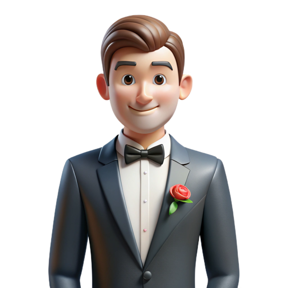 extraordinary abstract Groom in a tuxedo with a boutonniere genuine png