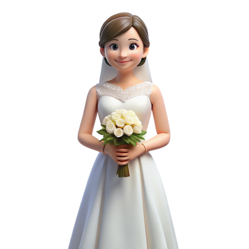 dramatic abstract Bride in a wedding dress holding a bouquet original png