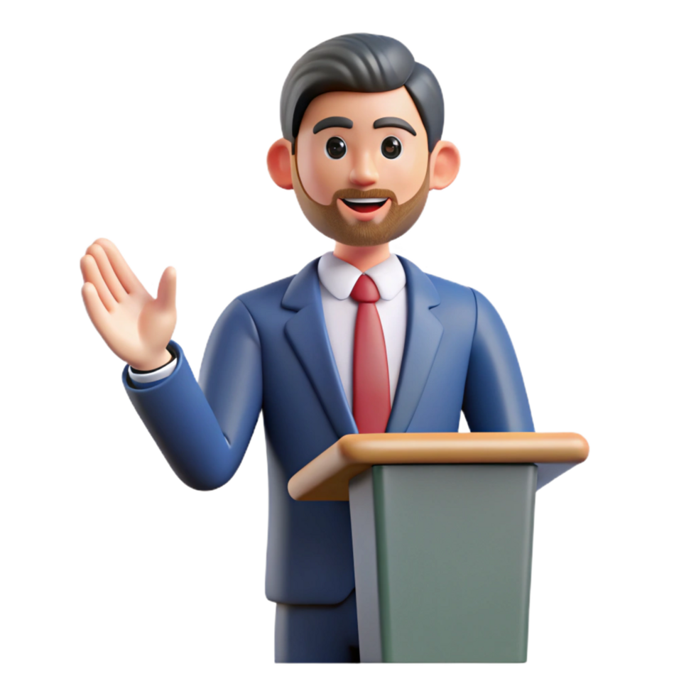 wonderful classic Speaker giving a presentation with hand gestures genuine png