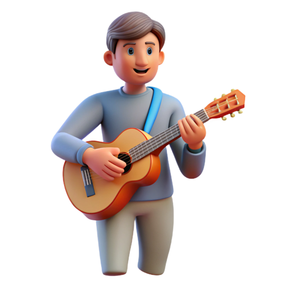 elegant artistic Musician playing a guitar original png