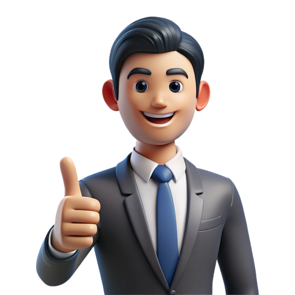 extraordinary modern Businessman giving a thumbs up high resolution png